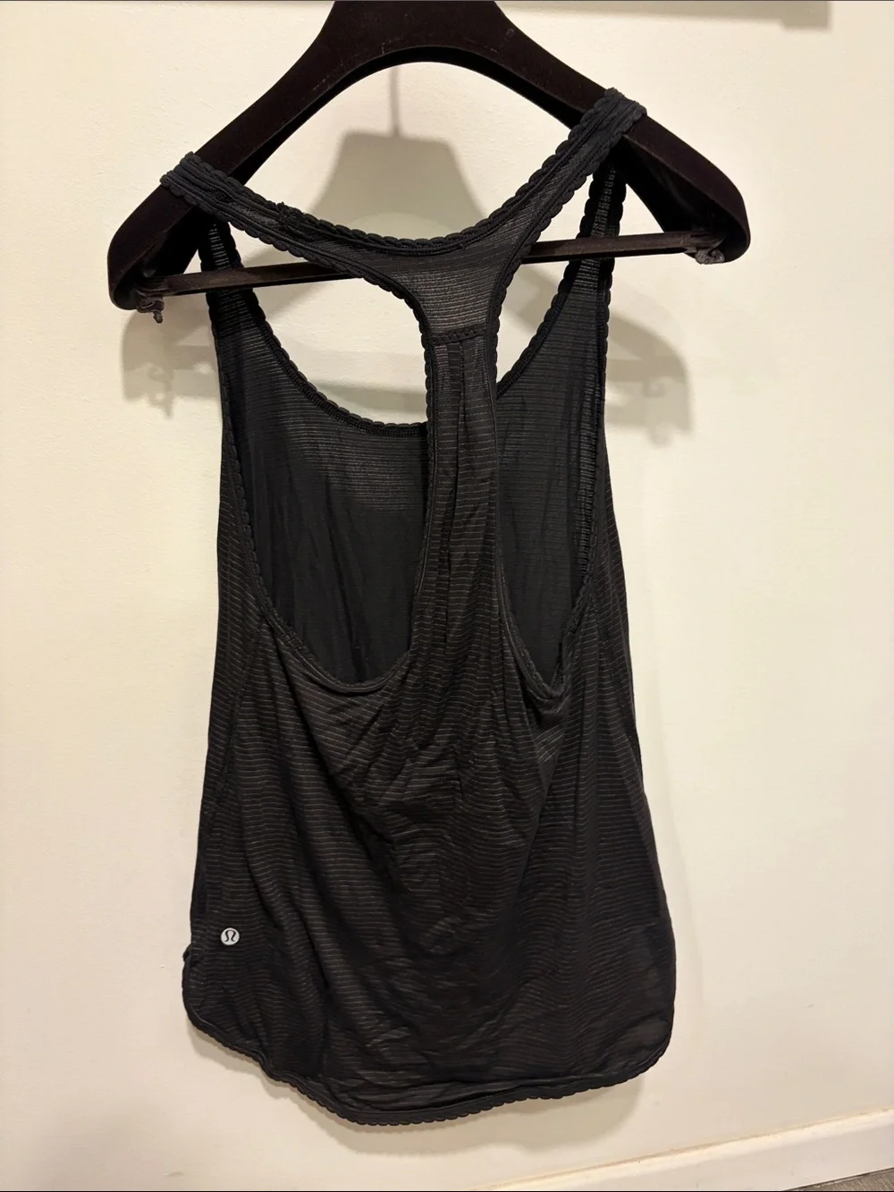 lululemon athletica Black Racerback Tank with Subtle Texture
